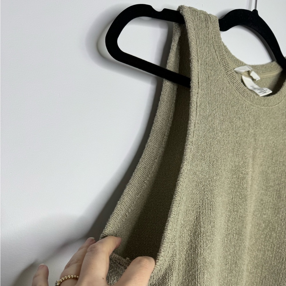 H&M cream knit high neck tank top size small - Picture 4 of 6